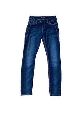 Silver Jeans Co. Womens Tuesday mid rise skinny jeans Distressed Blue denim 27